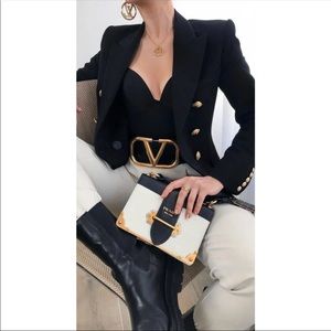Zara Double Breasted Tailored Blazer - Black